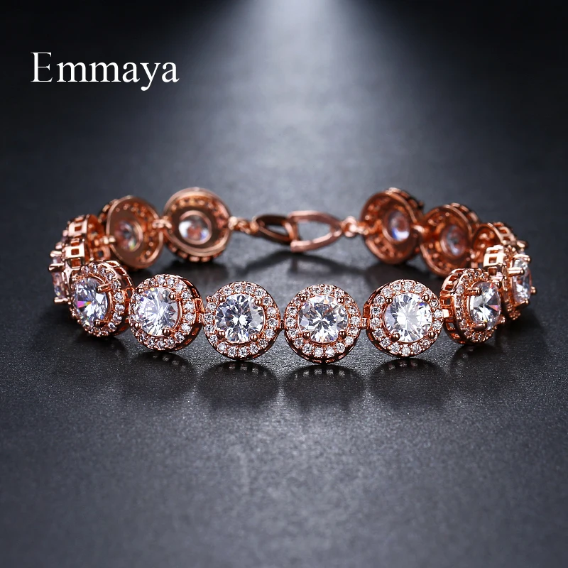 Emmaya Brand Charm Classic AAA Cubic Zircon Three Colors Roundel Bracelets For Woman Elegance Wedding Party Birthday Gift