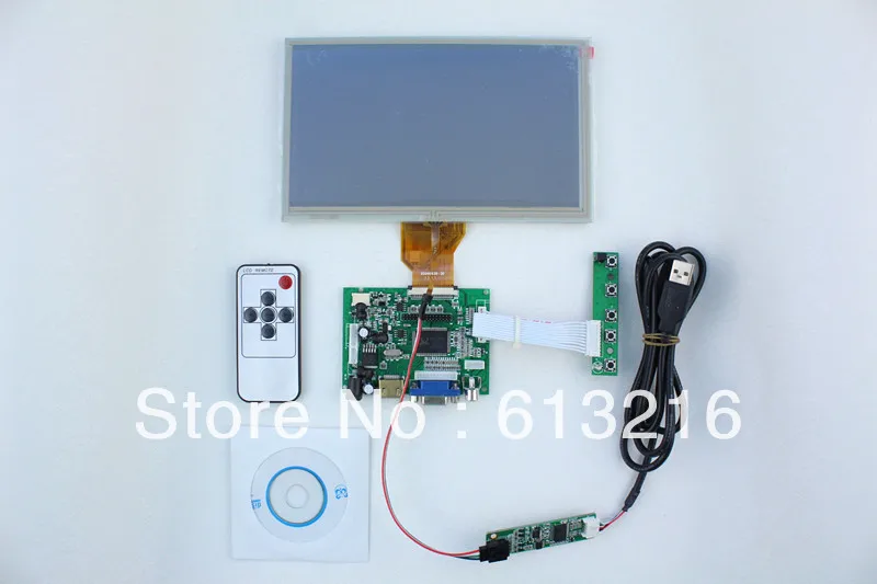 2AV +VGA of LCD driver board +8 inch LCD panel  with 800*480 +  touch panel with control card+Remote control  +OSD keypad