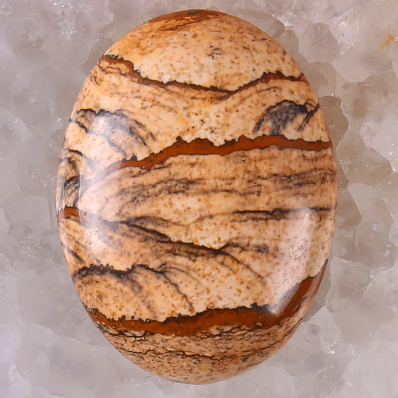 

40x30MM Picture Jasper Stone Oval Cabochon CAB Jewelry For Woman Gift Making 1PCS H087