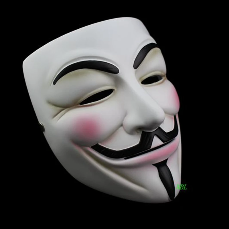 Halloween Masquerade Anonymous Guy Fawkes Fancy V Masks V for Vendetta Resin Mask Dress Adult Costume Cosplay Party Props