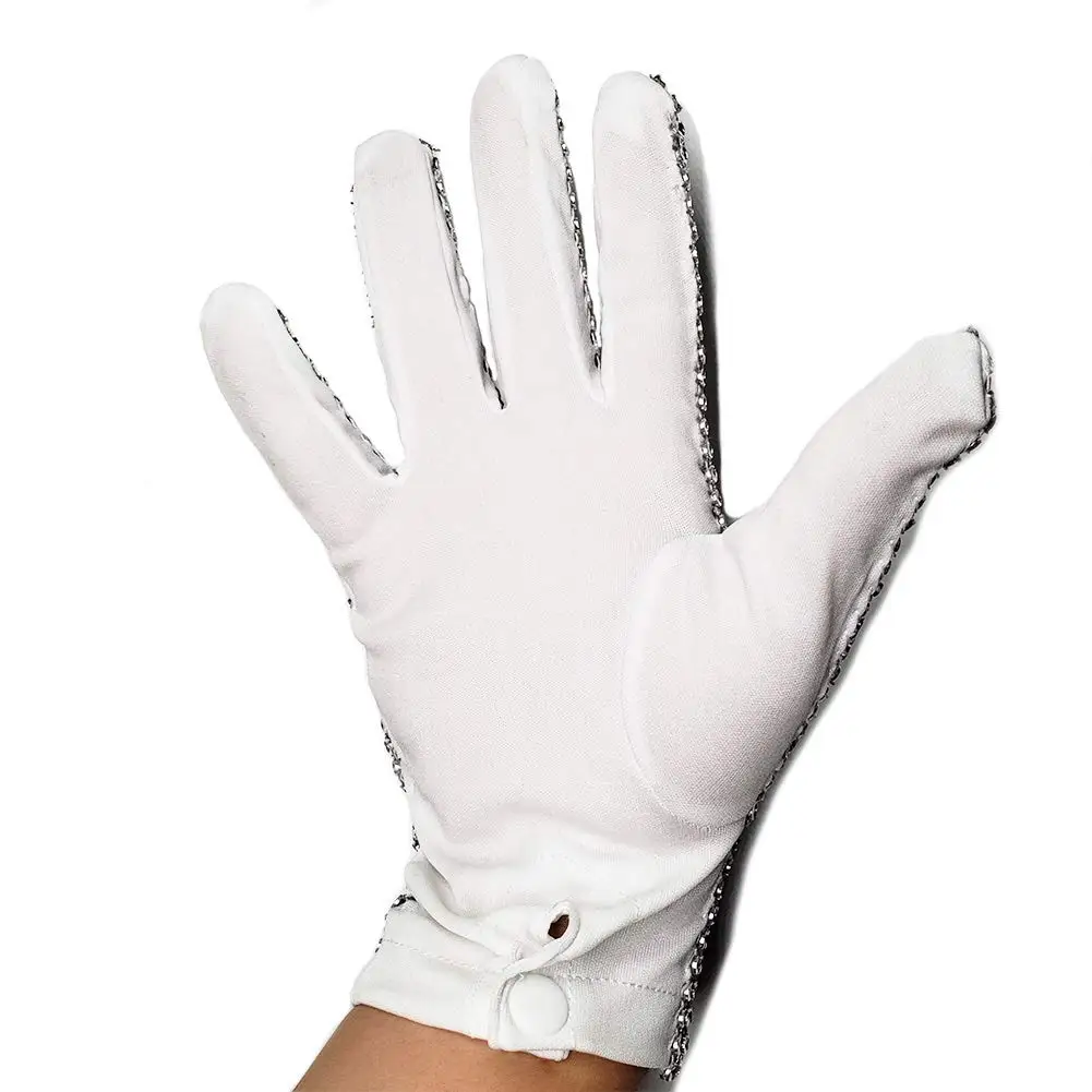 Glove Silver Classic Michael's Rhinestone Punk for Men Boys Children Show