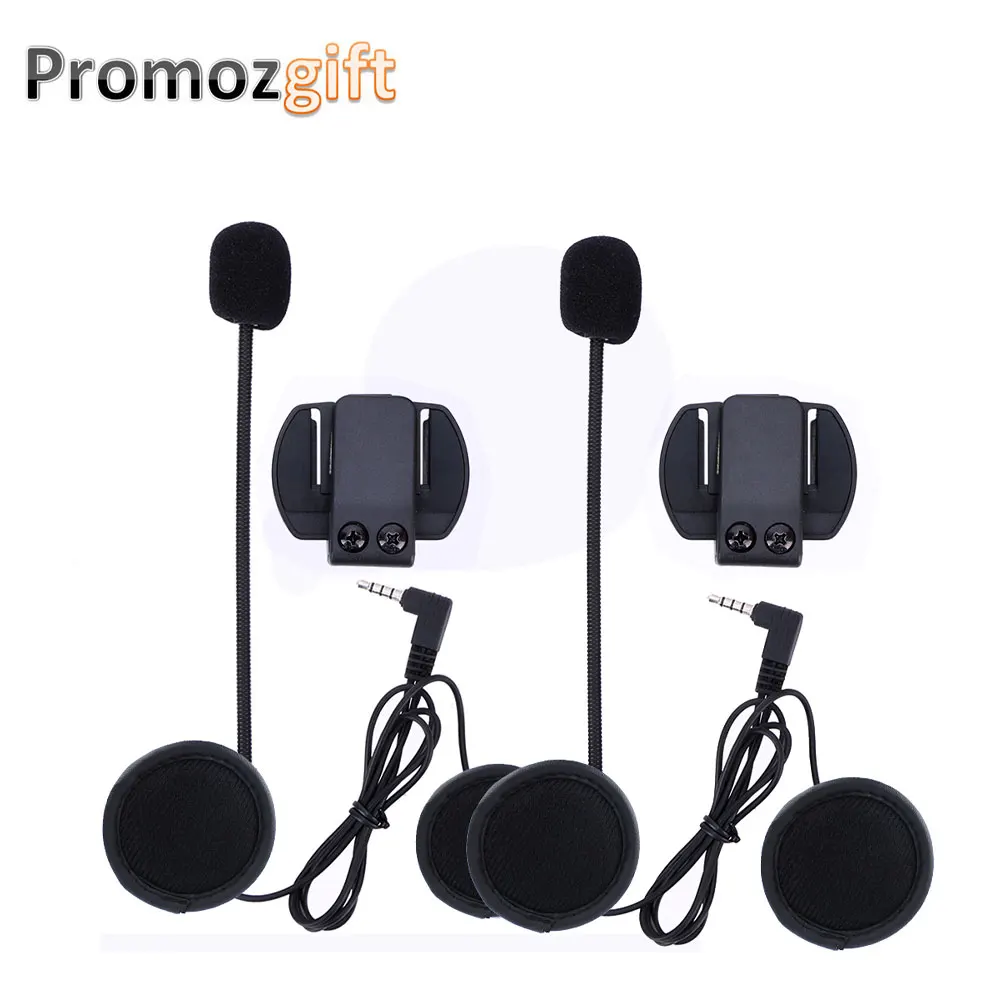 2 set Motorcycle Helmet Bluetooth Headset Intercom V6 V4 BT Interphone Earphone Clip Bracket