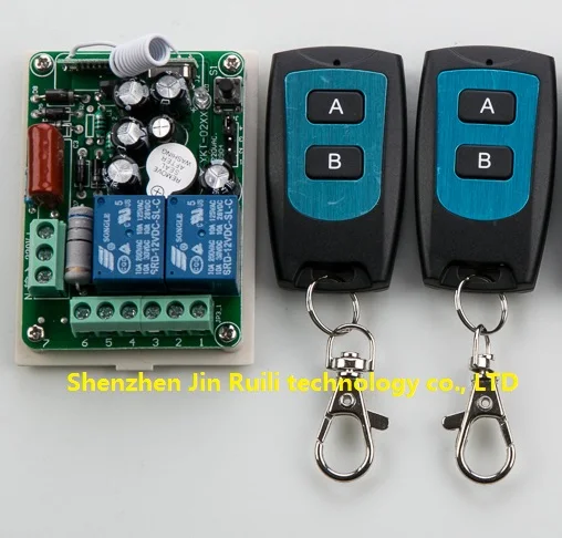 

New AC 220V 2 CH 2CH RF Wireless Remote Control Switch System teleswitch 2pcs Transmitter + 1pcs Receiver 315/433 MHZ