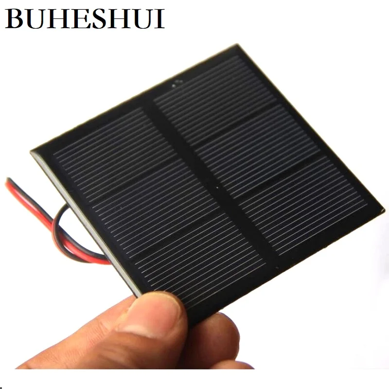 

BUHESHUI Wholesale 0.7W 1.5V Mini Solar Panel Battery Polycrystalline Solar Cell DIY Solar Toy Panel +Cable/Wire 70*70MM 1000pcs