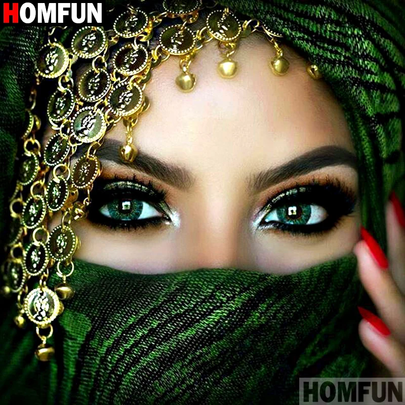 

Homfun Full Square/Round Drill 5D DIY Diamond Painting "Masked beauty" 3D Embroidery Cross Stitch Home Decor Gift A10525