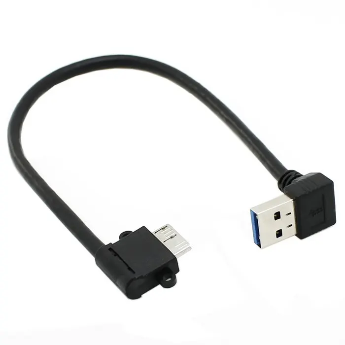 Màu đen Xuống Angled 90 Bằng USB 3.0 để Micro USB 10Pin Left Angled Cable 20 cm cho Đĩa Cứng SSD
