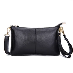 100% Real Skin Clutch Women GENUINE LEATHER Handbag Shoulder bag Calfskin crossbody bags Fashion FOR girl  Z017