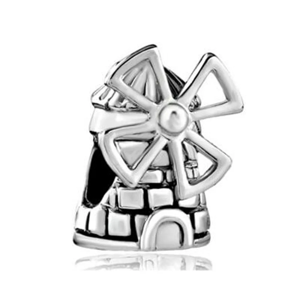 New Wholesale Free Shipping Attractions Netherlands Windmill European Charm Bead Charms Bracelets  Fit Pandora Bracelet