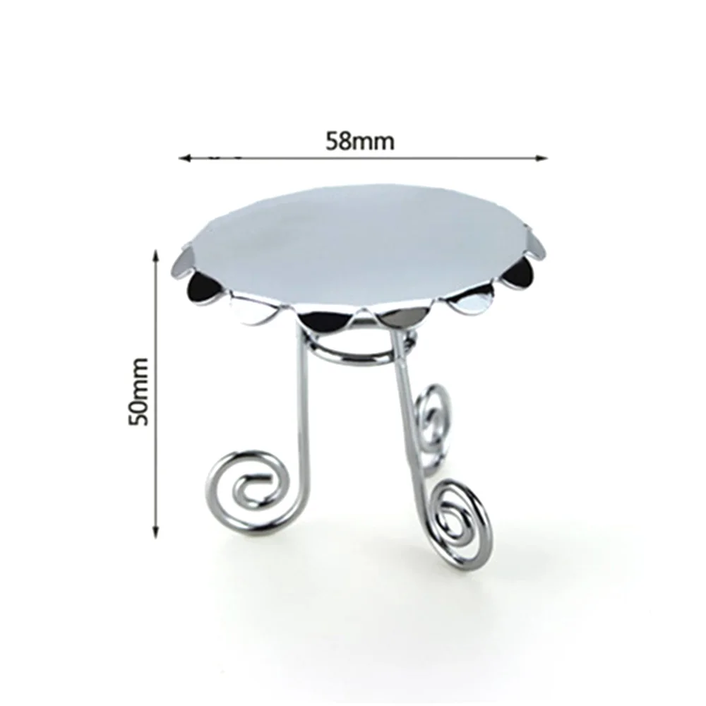 1/12 Poppenhuis Miniatuur Accessoires Mini Metalen Thee Tafel Simulatie Meubels Model Speelgoed voor Poppenhuis Decoratie