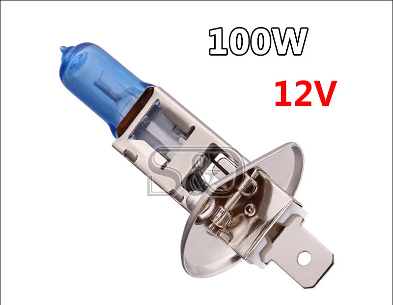 H1 100W 12V Super Bright Halogen Bulbs Xenon White Car Headlight Lamp Fog Lights Car Light Source Car Styling parking