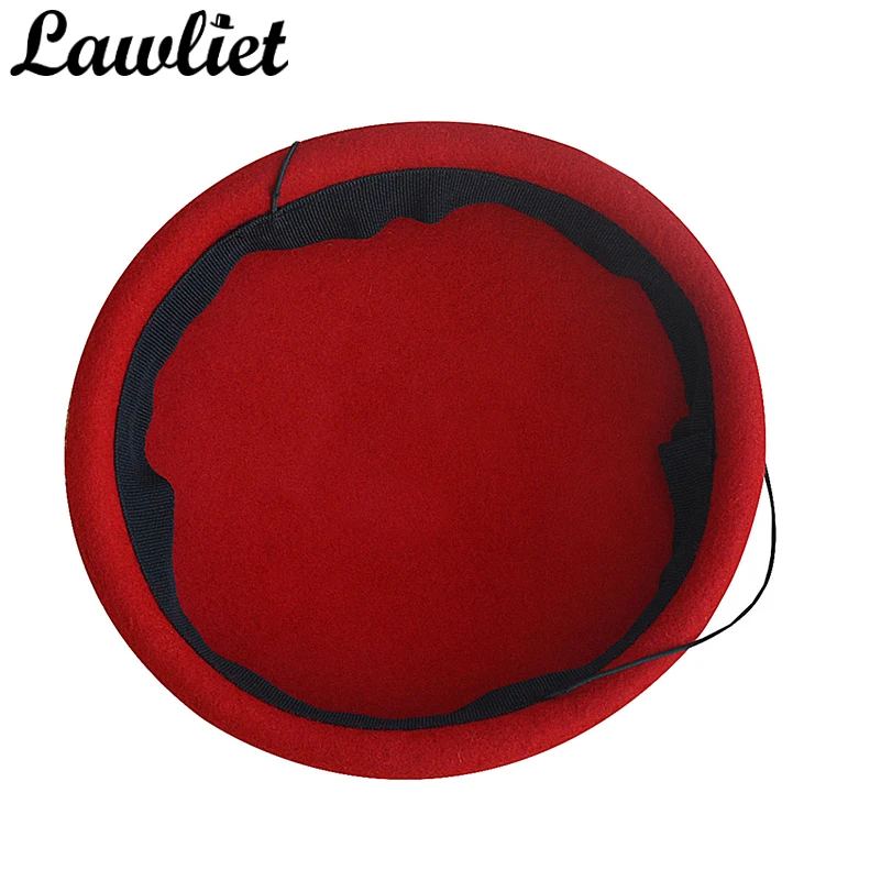 Lawliet Circle Women Headpiece Wool Felt Hats Pillbox Hats Fascinator for Womens Millinery Supply Hat Base Cocktail Hats