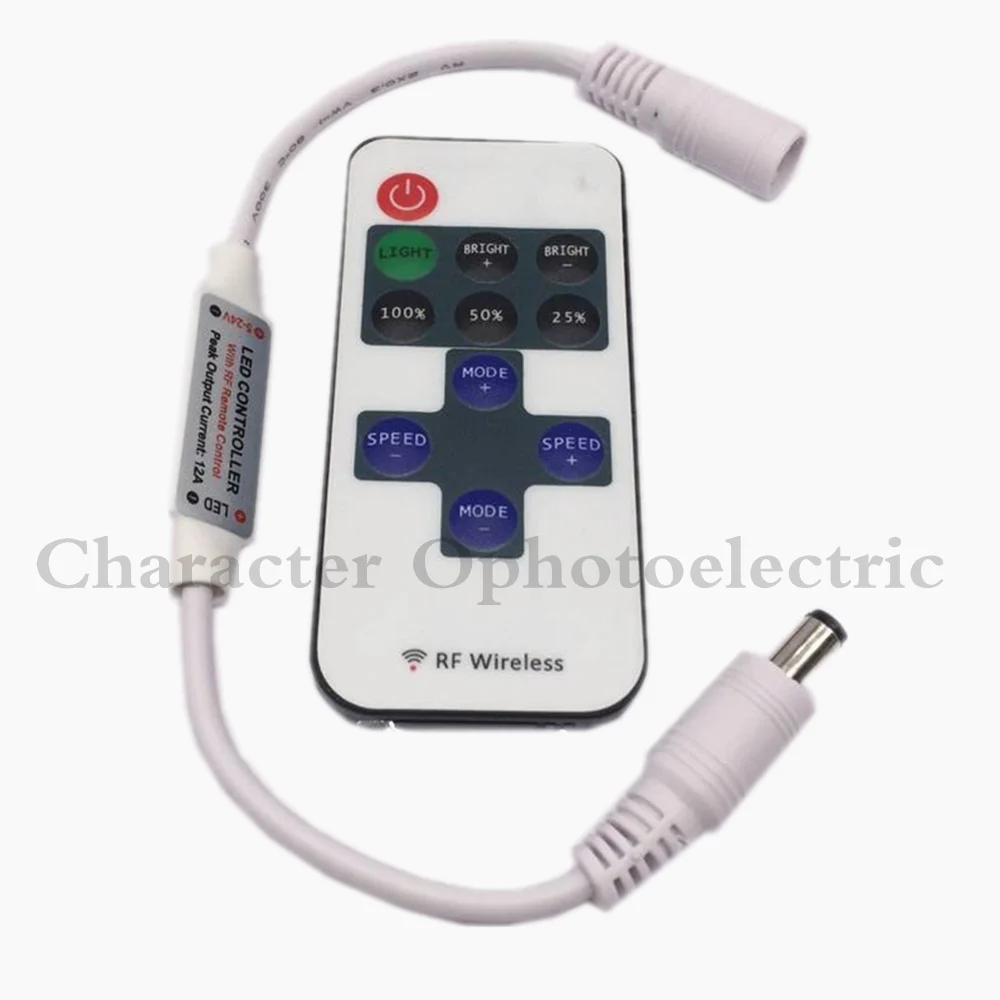 LED Strip Controller DC5-24V Wireless RF LED Controller untuk Warna Tunggal LED Strip Peredupan