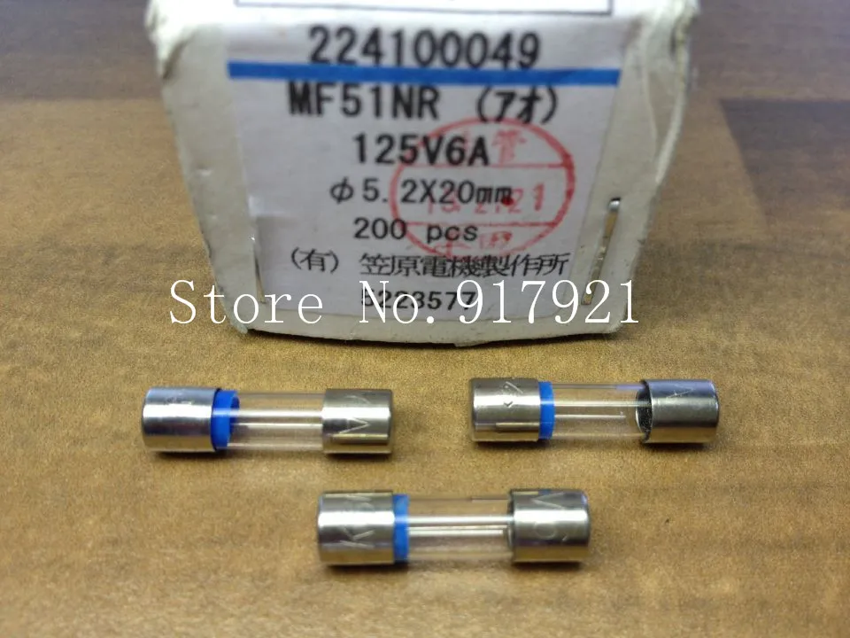 [ZOB] The original Japanese MF51NR 6A 125V Kasahara imported color ring glass tube fuse 5X20 FUSE  --200PCS/LOT