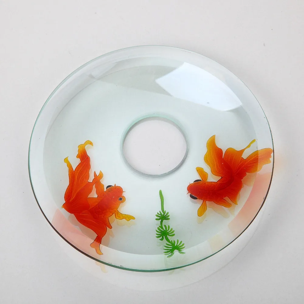 Water Tap Goldfish Design Chrome Brass Transparent Tempered Glass Waterfall Faucet Glass Bathroom Sink Tap Mixer Faucet