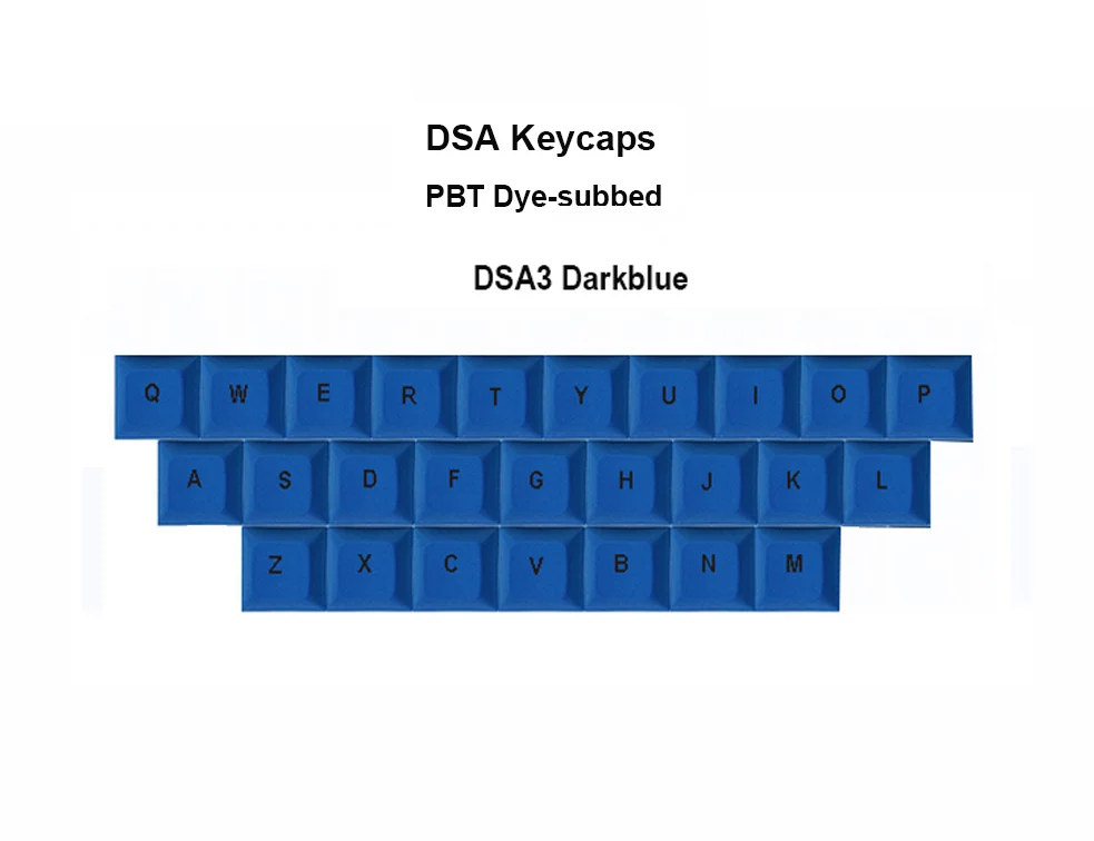 26-Key 1u DSA Keycaps PBT Material Dye-subbed Top Print for Cherry MX Switches on Mechanical Keyboards