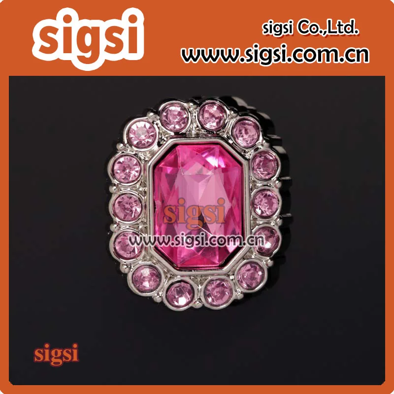 Shiny Pink Crystal Fashion Acrylic Rhinestone Button for Decoration