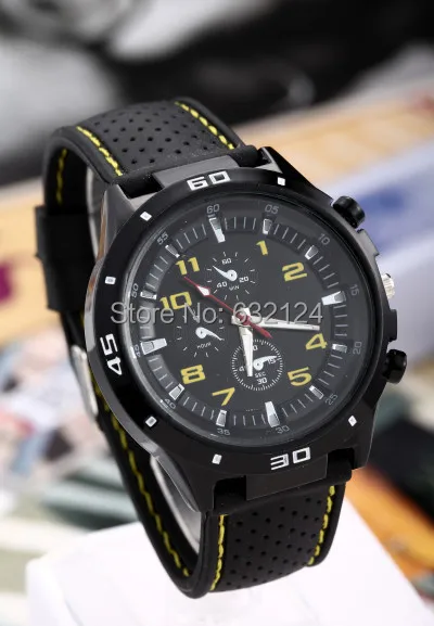 Men sports watches quartz watch F1 racing hot sale fashion male sports stylish silicone watch casual round dial relogios