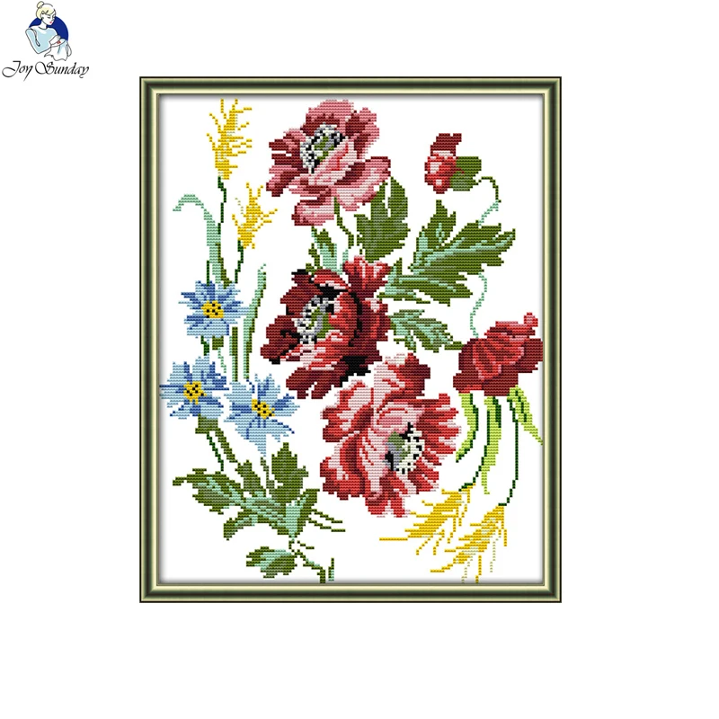 Gioia Domenica Serie Fiori di Tela DMC Contati 11CT 14CT Cinese Punto Croce Kit di Ricamo Stampato Decorazione Della Casa Regalo di Invio