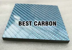 FREE SHIPING 5mm thickness small Blue Carbon Fiber Plate , glossy blue surface