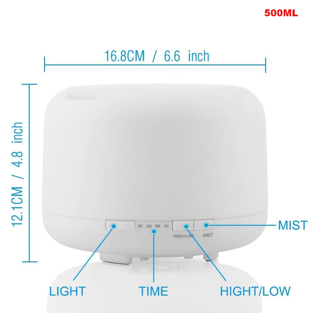 Aroma Diffuser Air Humidifier 300ML Ultrasonic Cool Mist Maker LED Essential Oil Remote Control Mute Color Aromatherapy Machine