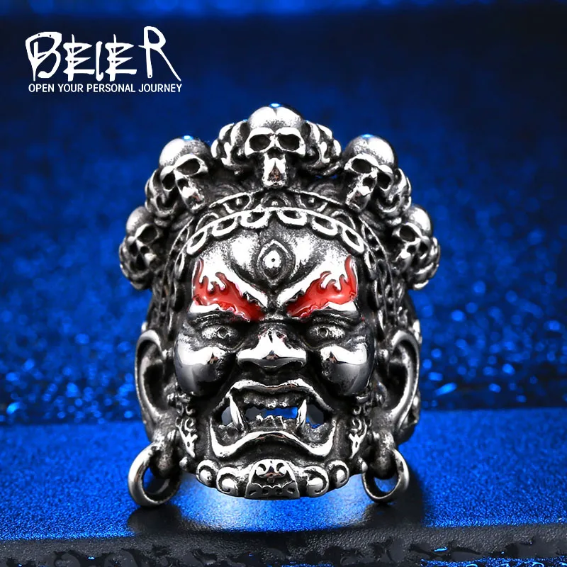 Beier new store Skull ring Buddha God of Wealth Adjustable fashion ring man or women jewelry dropshipping LLBR8-457R