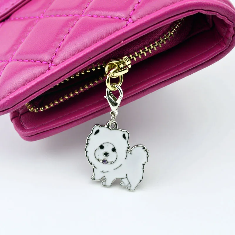 5PCS/LOT Pet Dogs Pendant Charms Poodle Bulldog Husky Chihuahua Bag Charms for Jewelry Making Supplies for Jewelry