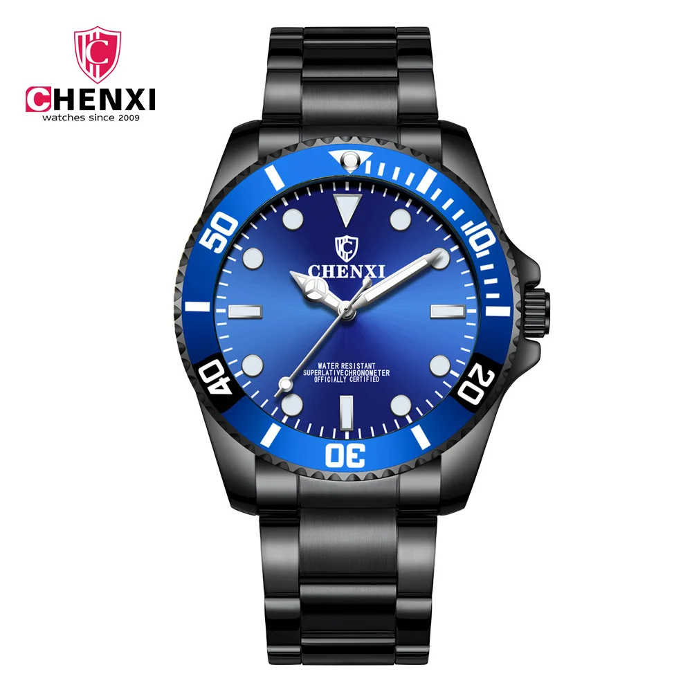 

Chenxi Brand Military Outdoot Man Sport Fashion Full Black Stainless Steel Waterproof Quartz Wrist Watch Relogio Masculino 085A