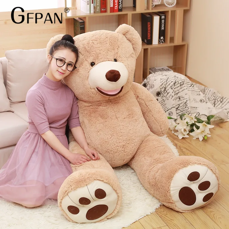 High Quality Big Size 130cm American Giant Bear Skin kawaii Bear Coat Hot Sale Factary Price Soft Toys For Children