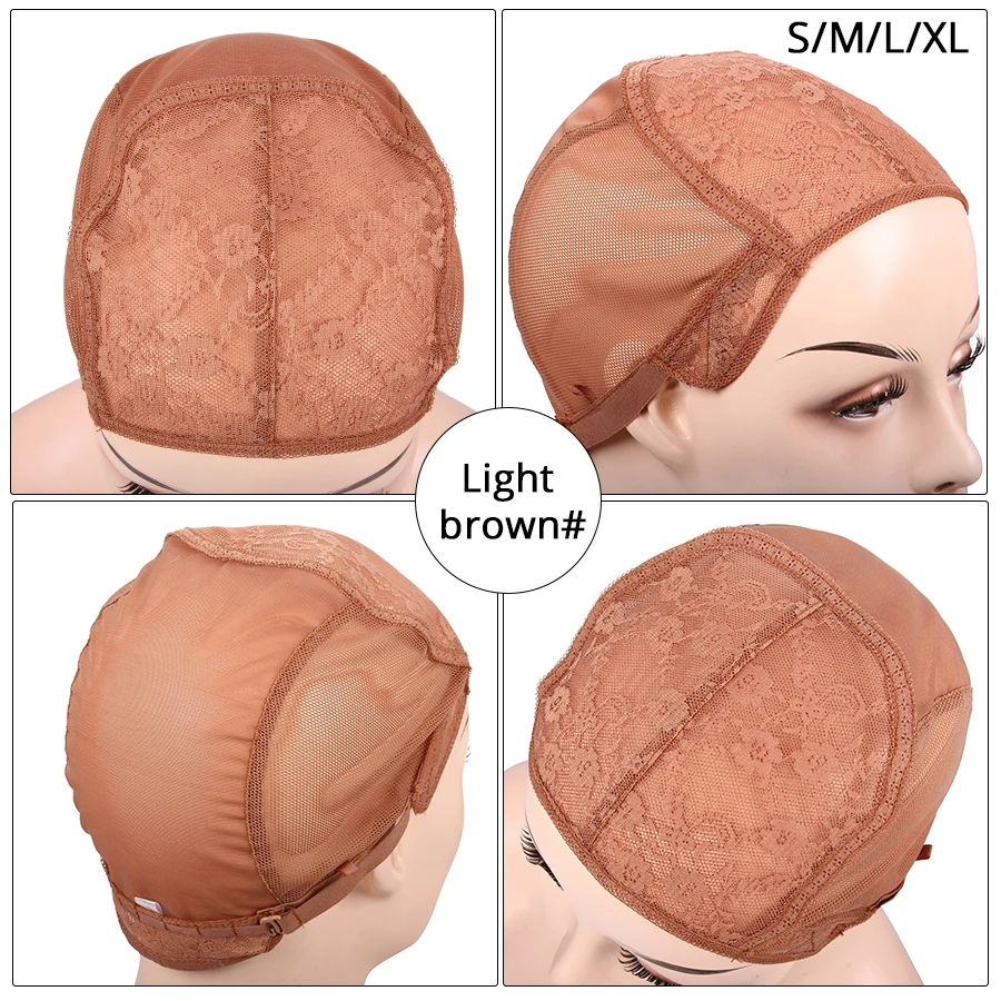 Plussign Best Easy Cap 5Pcs/Lot Czapka z peruką do splotu Brązowa koronkowa czapka z peruką Siatki do tkania włosów Podwójna koronkowa siatka do tworzenia peruk — zdjęcie 4