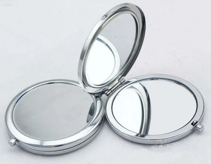 10Pcs Circle Blank Compact Mirror Silver Makeup Mirror - Free Shipping