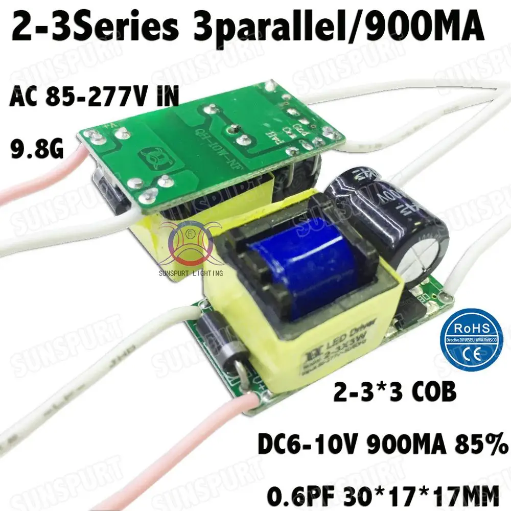 Inside 5-80W AC85-277V LED Driver 2-3Cx3B 3-6Cx3B 6-12Cx3B 12-20Cx3B 18-30Cx3B 900mA DC5-105V Constant Current Free Shipping