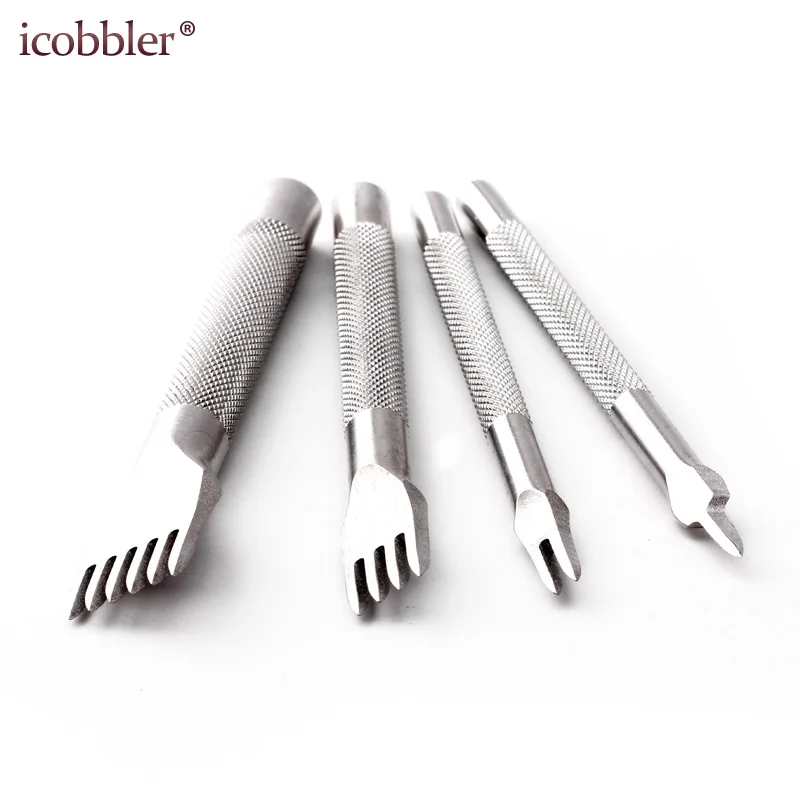 Leather Punch Tool Diamond Cut Prick Iron Wallet Bags DIY Crafts Tools 3/4mm Spacing,1/2/4/6 Prong for Stitching Chisel Set Kits