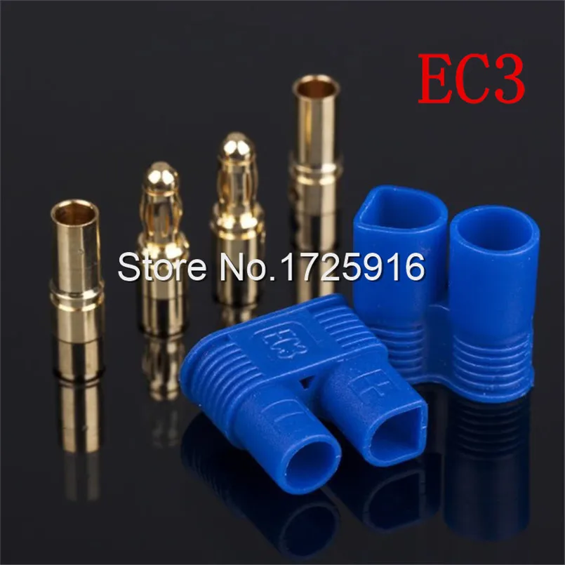 

1000 pairs/lot EC3 Banana Bullet Plug Female Male Connector with Housing For RC ESC LIPO Battery Motor DZ0100