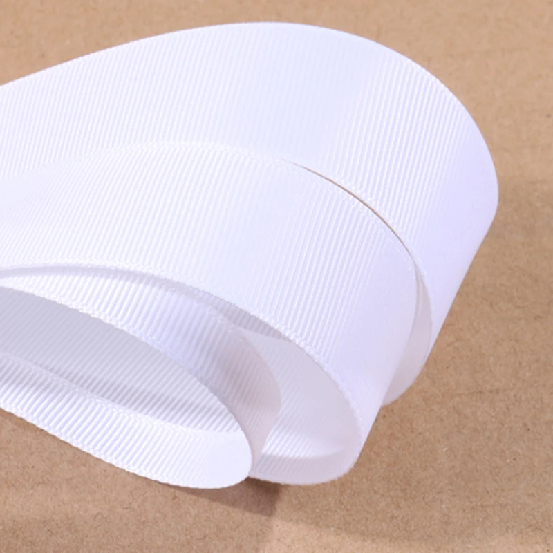 White Color Grosgrain Ribbon Polyester 1/8\