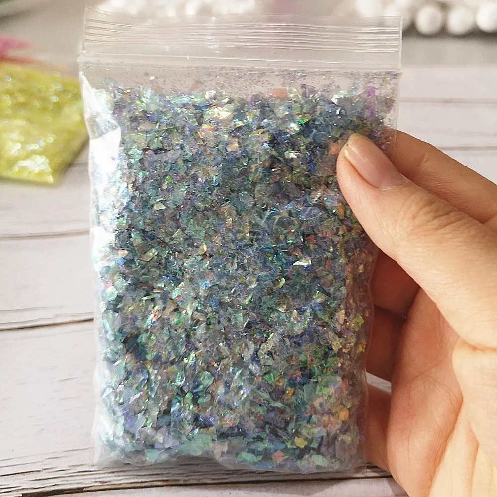 40g/pack Colorful Glittering Shell Sugar Paper Sequins Toys for Kids Slime Crystal Mud Filler Decoration Material Accessories