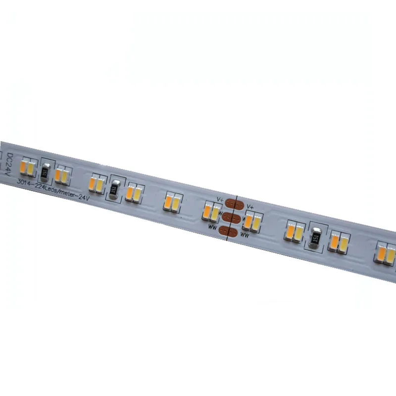 

5mX High quality 3014SMD LED strip light DC24V input 224LED/m CW+WW color temperature adjustable Non-waterproof