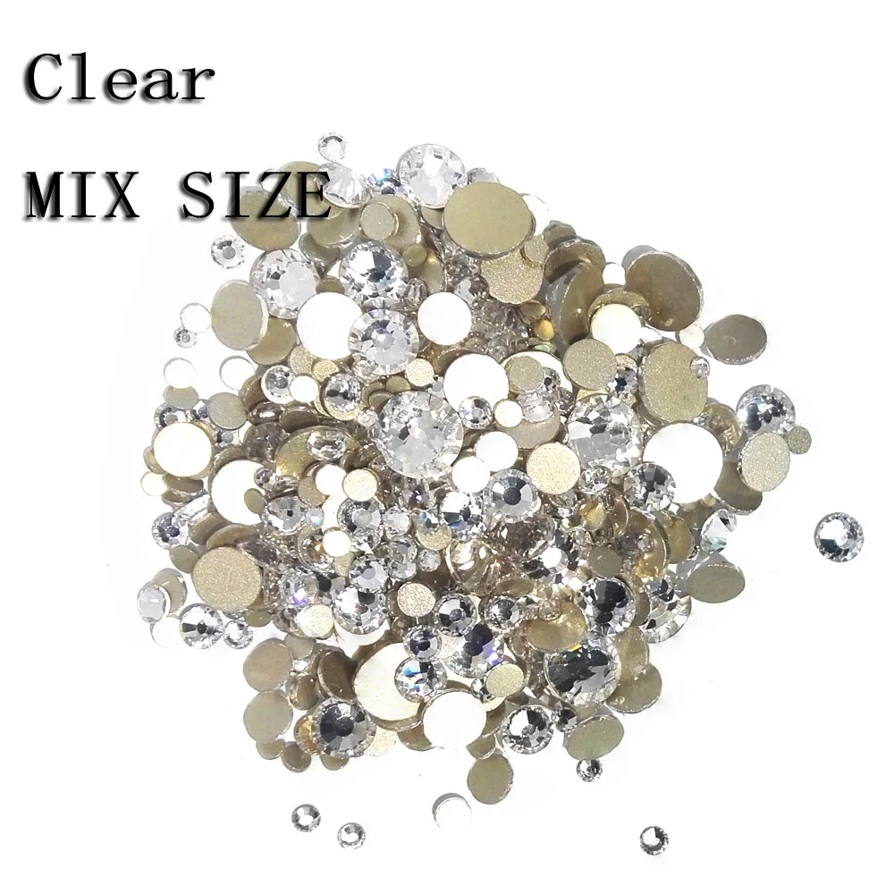 YanRuo Mix AB Clear Shiny Nail Design Crystal Non Hotfix Flatback Rhinestones DIY Making Glass Beauty Accessories Decorations