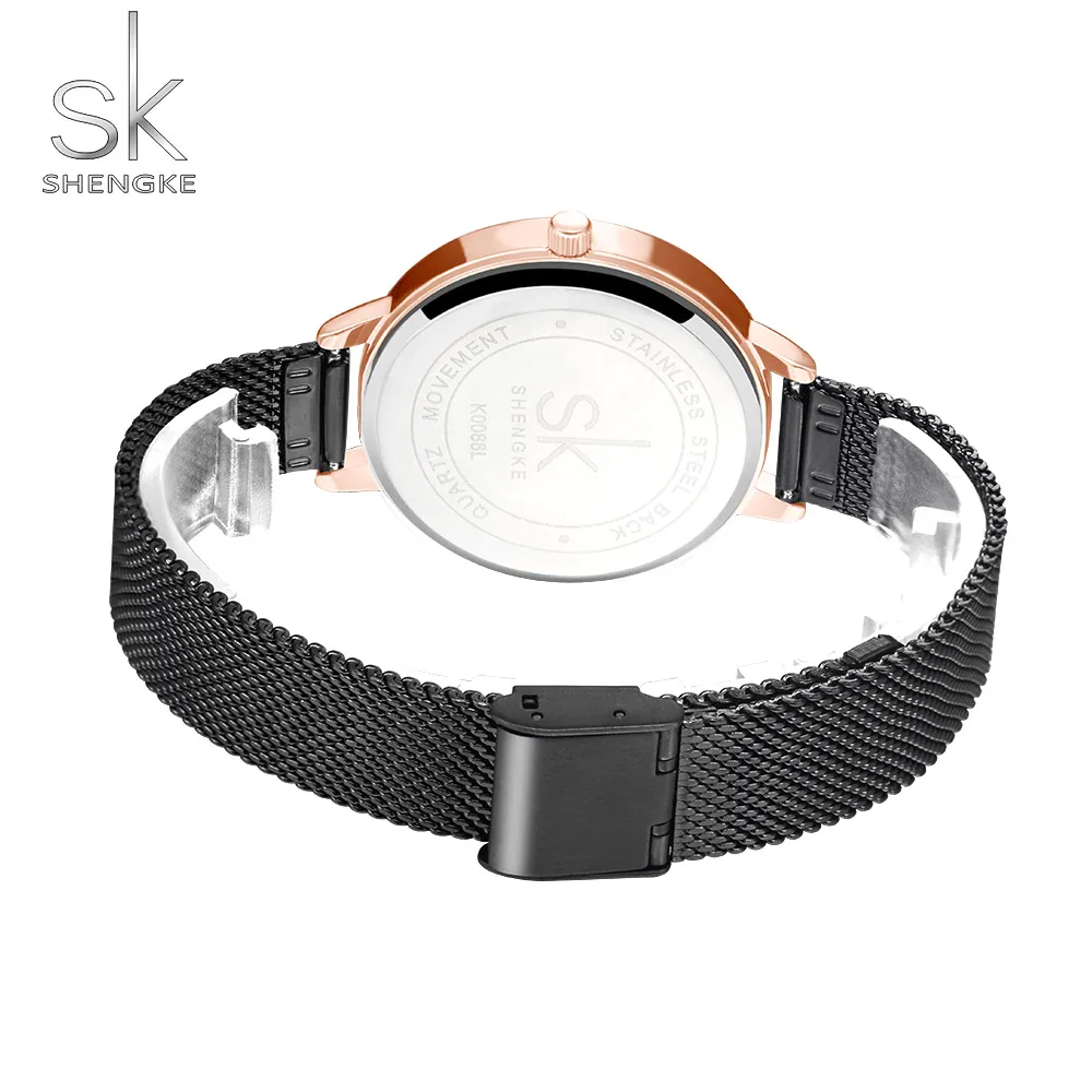 Shengke SK Fashion Top Luxury Brand Women Quartz Wristwatches Creative Design Thin Ladies Wrist Watch For Female Montre Femme