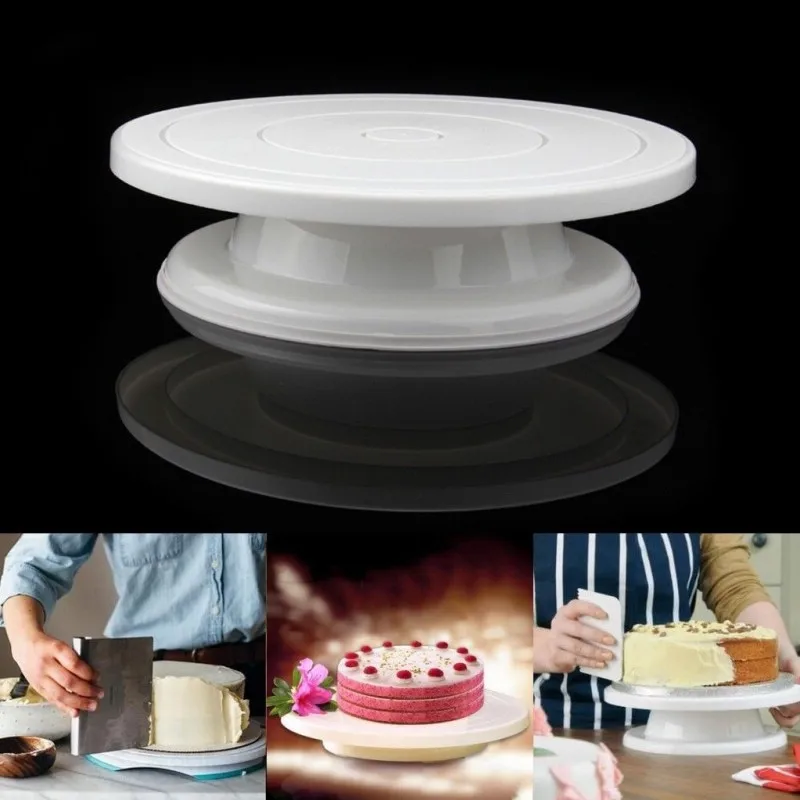 

28cm Plastic Cake Decorating Turntable Cake Model Maker Rotary Table Tool Cake Turntable Rotating Anti-skid Round Cake Stand