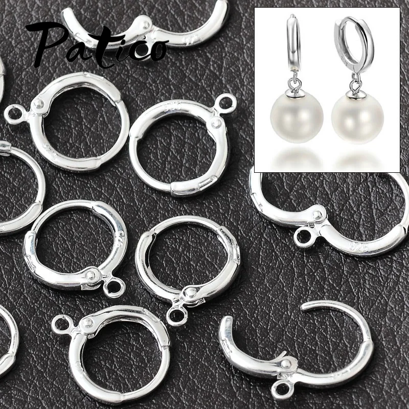 New Arrival 925 Sterling Silver  Earring Findings For DIY Jewelry 50PCS/lot Earring Hook Jewelry Accessories ForWomen