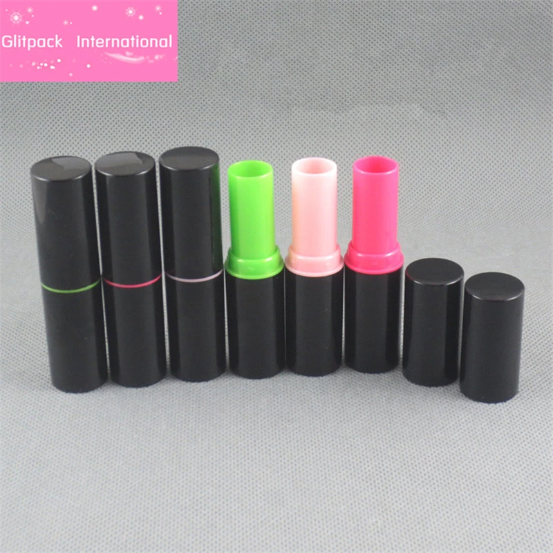 High quality ABS Elegant black lipbalm tubes empty Black Polypropylene Lip Balm Tubes for LIPS CHEEKS BLUSH Lip Plumper storage