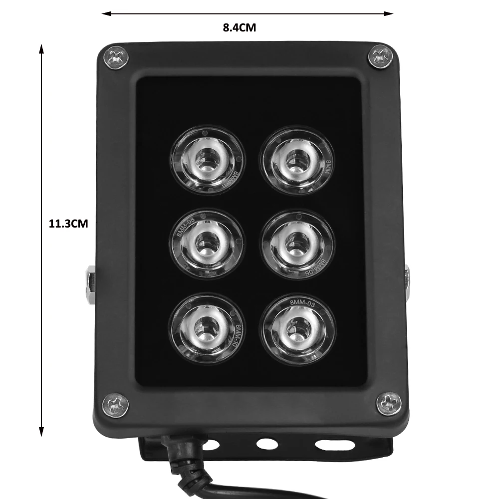 AZISHN Mới Camera Quan Sát 6 Đèn Array LED Chống Ngược Sáng Đèn Hồng Ngoại Chống Thấm Nước Tầm Nhìn Ban Đêm Camera Quan Sát Lấp Đầy Ánh Sáng Cho Camera Giám Sát