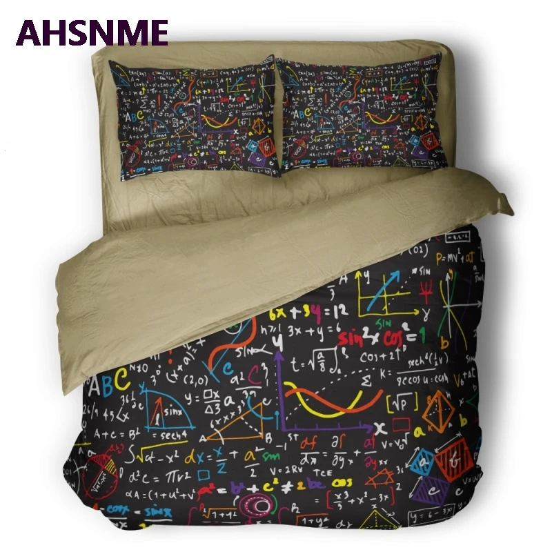 AHSNME Draft of Advanced Mathematical Calculations Quilt cover Set Color Class Calculation Notes Bedding Set customize design