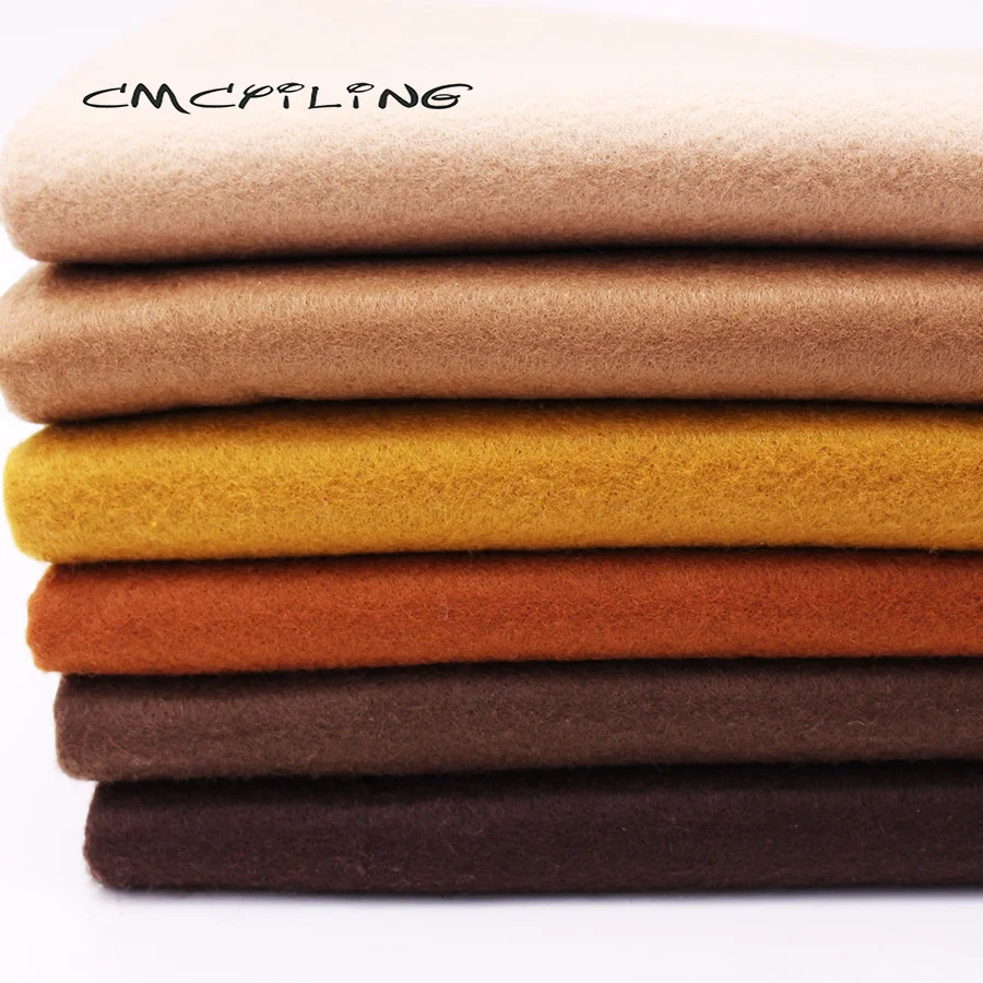 Brown Series Soft Felt,For Patchwork Needlework DIY Sewing,Dolls Crafts,Polyester Fabric Cloth,6 Pcs/Lot 45cmx55cm