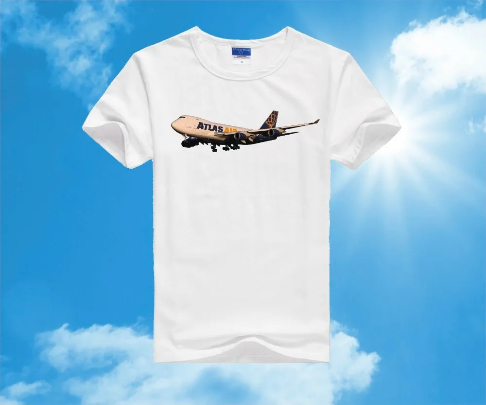 Hot Sale Fashion Atlas Air Boeing 747 Aviation, Airplane T-Shirt S,M,L,XL,XXL Casual Tee Shirts