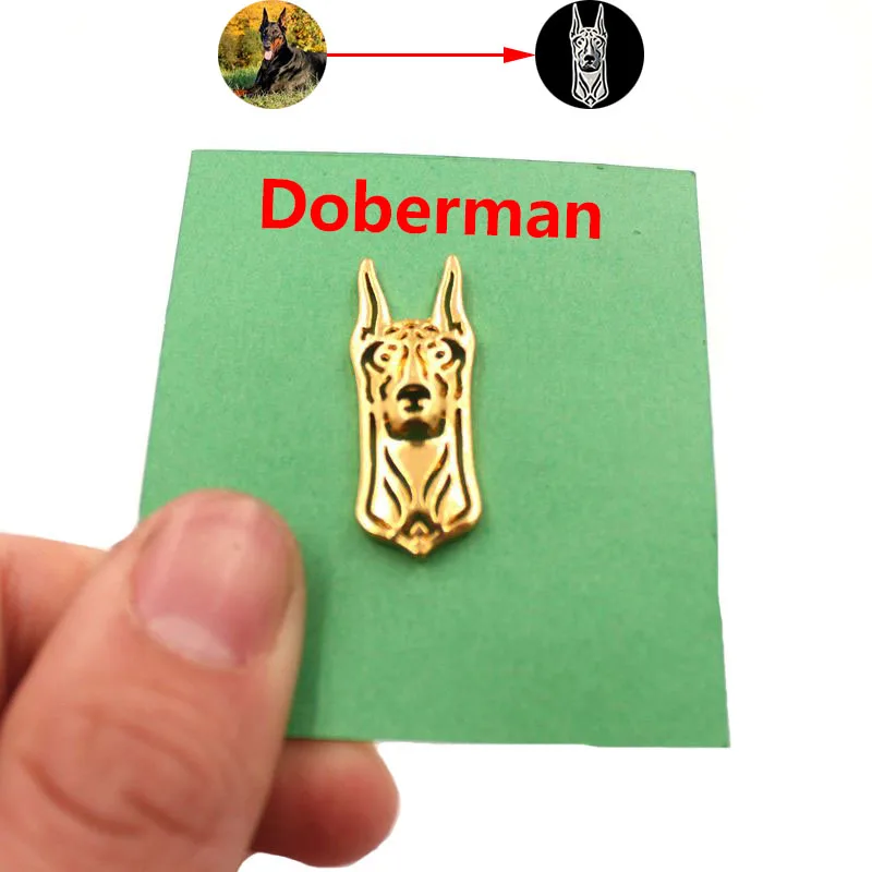 Mdogm Doberman Brooches And Pins  Jewelry Suit Cute Funny Metal Small Father Collar Badges Gift For Male Men B024