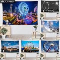 New Products Ferris Wheel Tapestry Wall Hanging Tapestries Farmhouse Home Party Wall Cover Decor College Dorm Wall Carpet