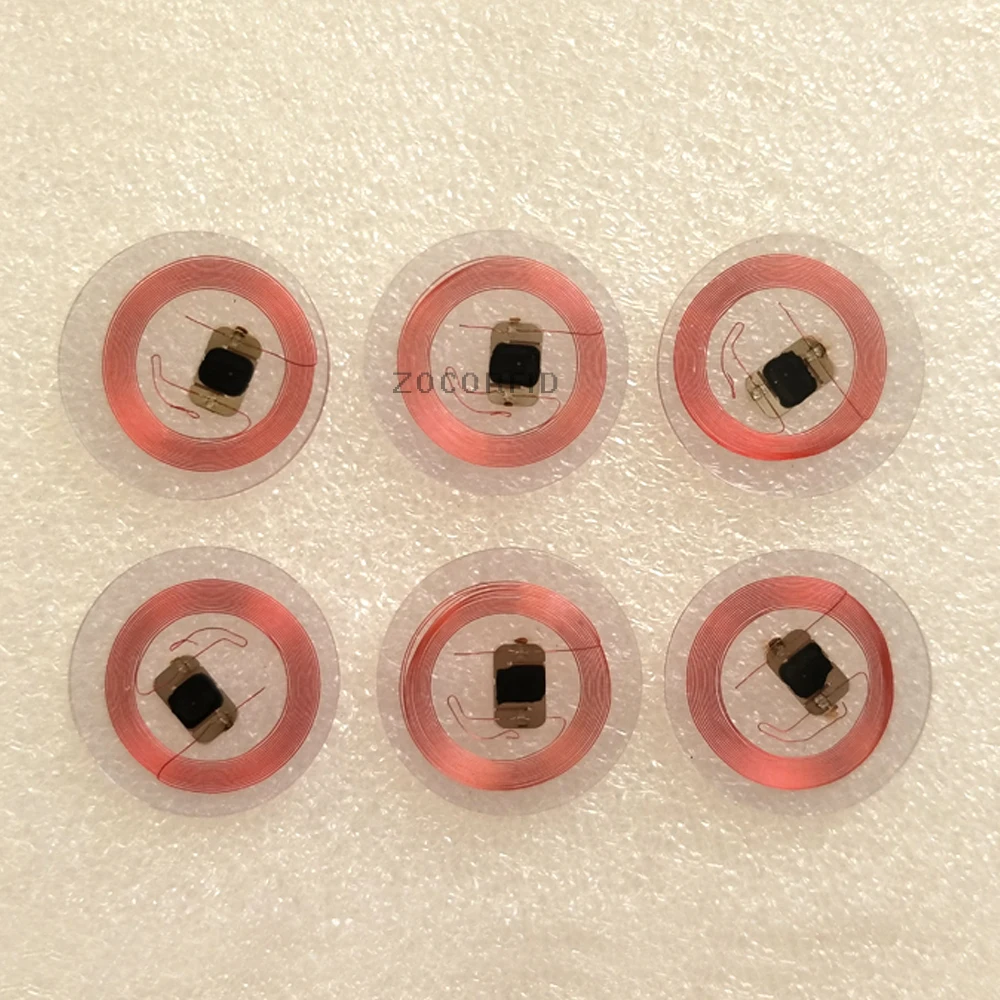 100pcs/lot 125Khz EM4100 RFID read only Coin tag 25mm diameter 0.5mm thick coil with Transparent plastic