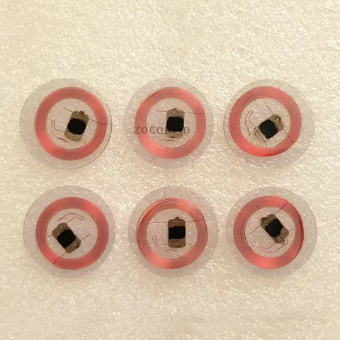 100 개/몫 125Khz EM4100 RFID 읽기 전용 동전 태그 25mm 직경 0.5mm 두꺼운 코일 투명 플라스틱