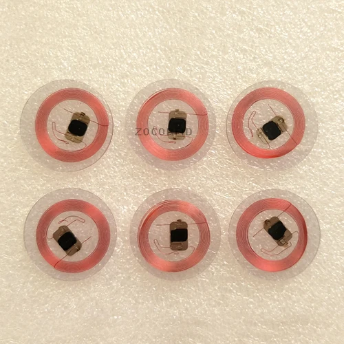 100 개/몫 125Khz EM4100 RFID 읽기 전용 동전 태그 25mm 직경 0.5mm 두꺼운 코일 투명 플라스틱 